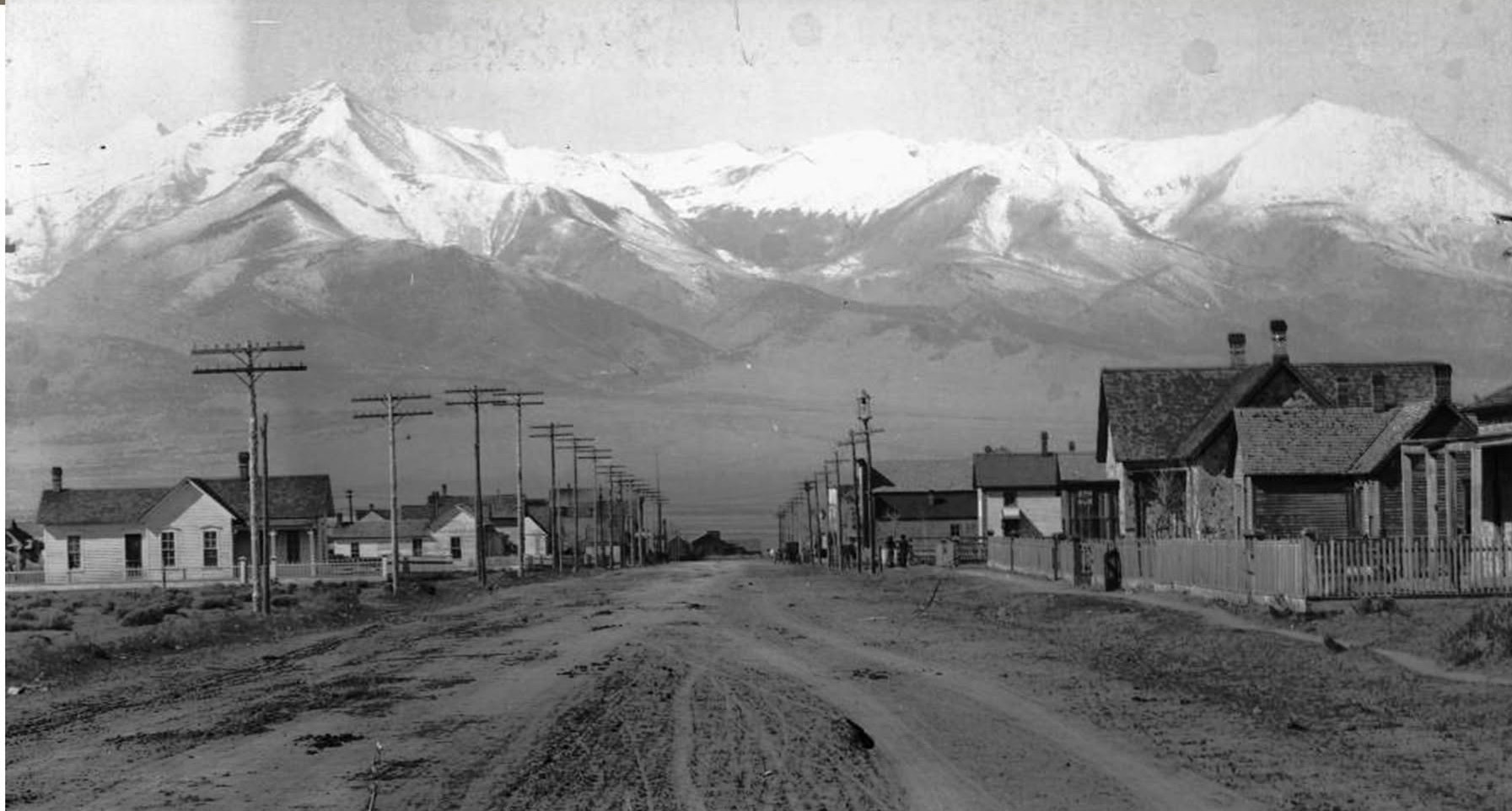 Historic view of Westcliffe with the Sangre de Cristo range
