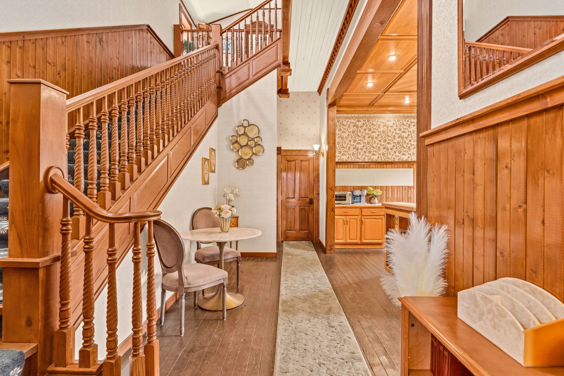 Restored antique staircase in the Wolff Building